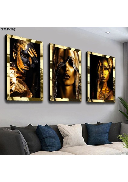 Altın Kız Gold Pleksili Mdf Tablo