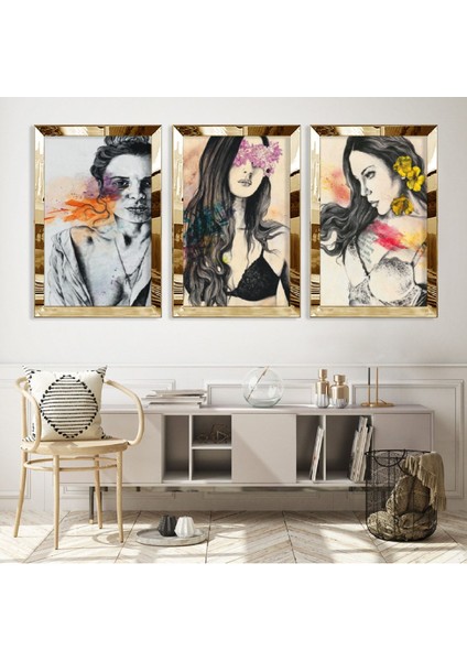 Eskiz Çizim Gümüş Pleksi Kenar Mdf Tablo