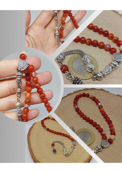 Akik Taşı 33LÜK Tesbih 6mm (7666)