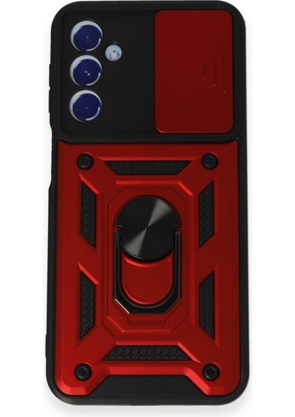 Samsung Galaxy M34 5g Ile Uyumlu Kılıf Kamera Korumalı Sürgülü Yüzüklü Standlı Tank