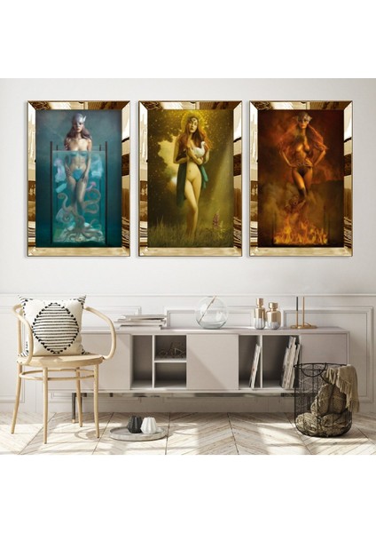 Kadın Gold Pleksi Kenar Mdf Tablo