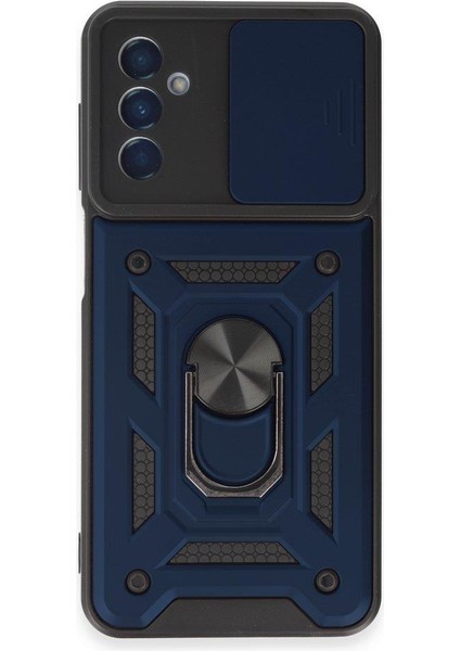 Samsung Galaxy M14 5g Ile Uyumlu Kılıf Kamera Korumalı Sürgülü Yüzüklü Standlı Tank