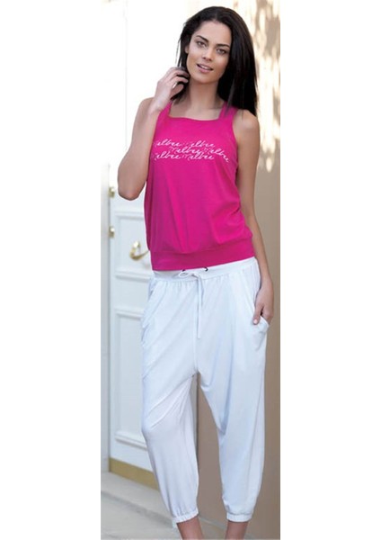 Bayan Yazlık Poly Şalvarlı Pijama 21519