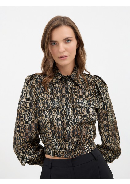 Kadın Gömlek-Siyah/kahve fırsatları