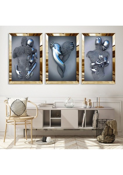 Sanat Modern Gold Pleksi Kenar Mdf Tablo