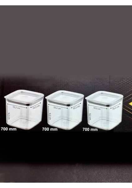 Sude Kare Saklama Kabı 3 Lu 700 Ml modelleri