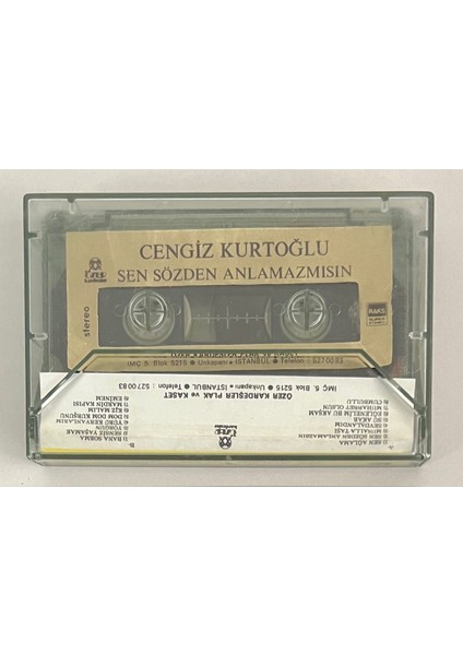 Cengiz Kurtoğlu Sen Sözden Anlamazmısın Kaset (Orjnal 1984 Dönem Kağıt Baskı Kaset)