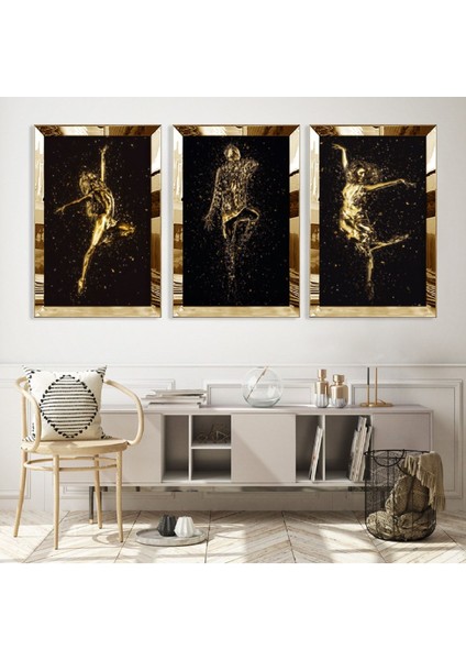 Sanat Modern Gold Pleksi Kenar Mdf Tablo