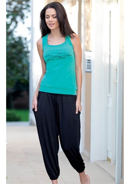Bayan Yazlık Poly Şalvarlı Pijama 21519