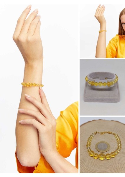 Galaksi Serisi Sitrin Taşı Tasarım Bileklik