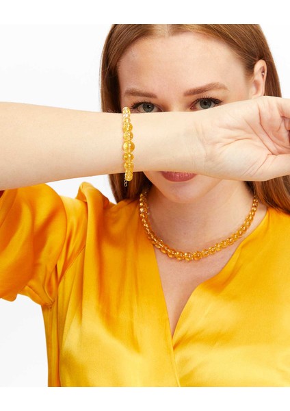 Galaksi Serisi Sitrin Taşı Kolye & Bileklik Seti