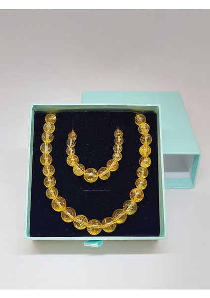 Galaksi Serisi Sitrin Taşı Kolye & Bileklik Seti indirimleri