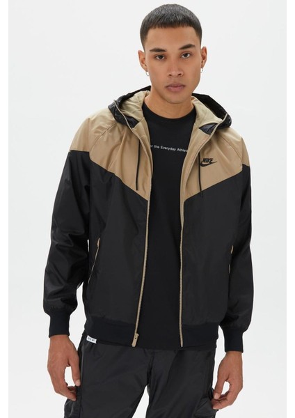 Windrunner Full Zip Jacket Kapüşonlu Erkek Ceket Rüzgarlık Kahve- Siyah modelleri