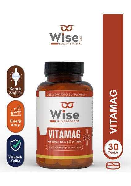 Vıtamag Magnezyum + Vitamin B6 + Vitamin K + Vitamin D3 30 Tablet