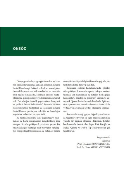 Solunum Sistemi Hastalıklarına Nöropsikiyatrik Yaklaşım