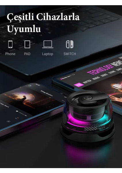 Manyetik Mıknatıslı Kablosuz Hoparlör Mini Bass Speaker Bluetooth