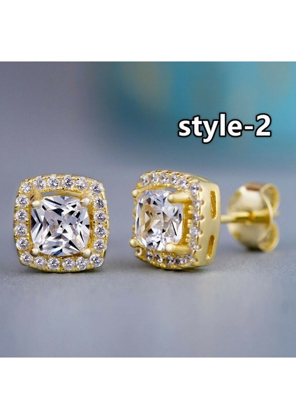 Kadınlar Için Saplama Küpe Moda Kübik Zirkonya Saplama Küpe Takı Bir Çift/set-E (Yurt Dışından)
