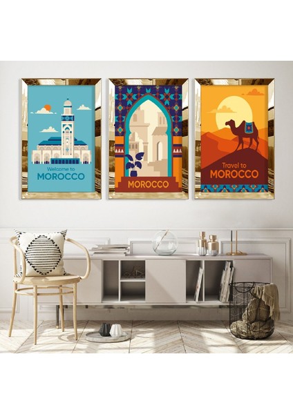 Morocco Gümüş Pleksi Kenar Mdf Tablo
