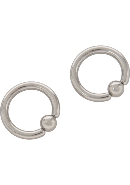 Çift Paslanmaz Çelik Esir Boncuk Küpeler Çember Çıtçıt Delici Takı Çelik Rengi, 8G(3.2MM)X16MM (Yurt Dışından) fırsatları