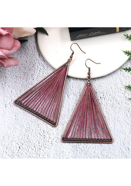 Vintage Geometrik Üç Köşeli Dangle Asılı Boho Bohemian Etnik Damla Küpe Kadınlar Için Parti Takı Aksesuarları Mor (Yurt Dışından) fiyatları