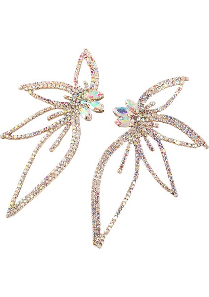 Köpüklü Rhinestone Çiçek Damla Küpe Küpe Kadınlar Için Akşam Yemeği Parti Düğün Moda Takı Ab Renkli Elmas (Yurt Dışından)