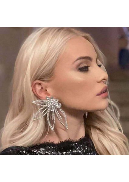 Köpüklü Rhinestone Çiçek Damla Küpe Küpe Kadınlar Için Akşam Yemeği Parti Düğün Moda Takı Ab Renkli Elmas (Yurt Dışından) fiyatları