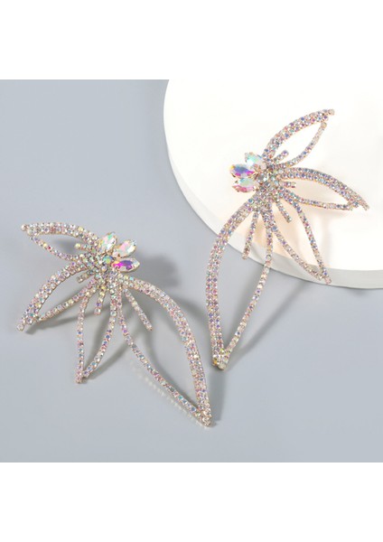 Köpüklü Rhinestone Çiçek Damla Küpe Küpe Kadınlar Için Akşam Yemeği Parti Düğün Moda Takı Ab Renkli Elmas (Yurt Dışından) modelleri