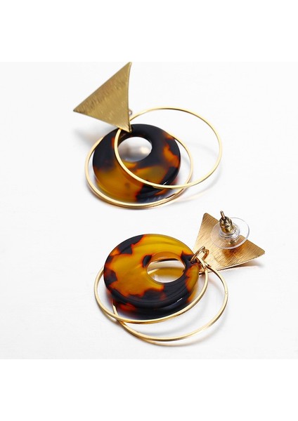 Punk Tarzı Kişilik Üçgen-Payetler Yuvarlak Kolye Küpe Kadın Yuvarlak Akrilik Leopar Damla Küpe (Yurt Dışından) fiyatları