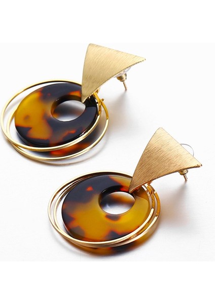 Punk Tarzı Kişilik Üçgen-Payetler Yuvarlak Kolye Küpe Kadın Yuvarlak Akrilik Leopar Damla Küpe (Yurt Dışından) modelleri