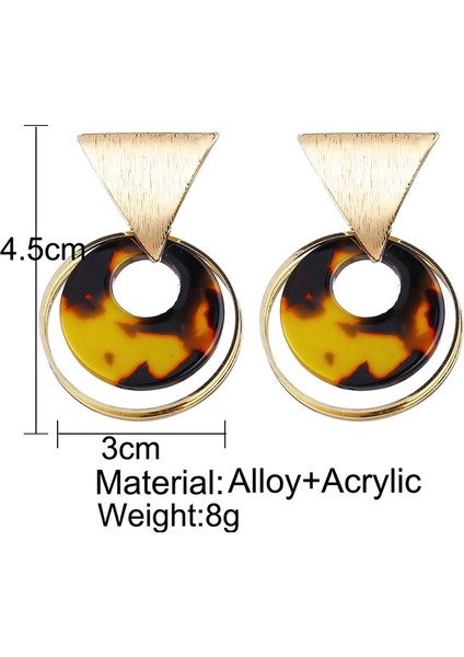 Punk Tarzı Kişilik Üçgen-Payetler Yuvarlak Kolye Küpe Kadın Yuvarlak Akrilik Leopar Damla Küpe (Yurt Dışından) fırsatları