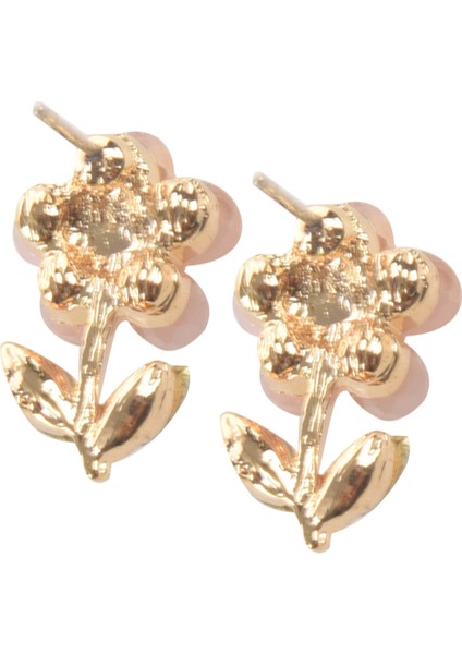 Sevimli Çiçek Yaprakları Asılı Küpeler Kadın Moda Kristal Püskül Inci Mizaç Küpe Pembe (Yurt Dışından) modelleri