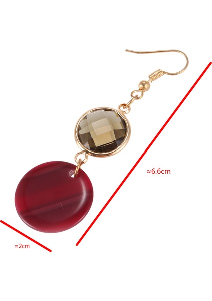 Damla Dangle Reçine Yaz Küpe Geometrik Moda Vintage Daire Takı Kızlar Gri ve Kırmızı (Yurt Dışından) fiyatları