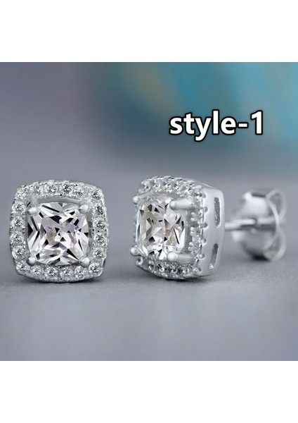 Kadınlar Için Saplama Küpe Moda Kübik Zirkonya Saplama Küpe Takı Bir Çift/set-D (Yurt Dışından)