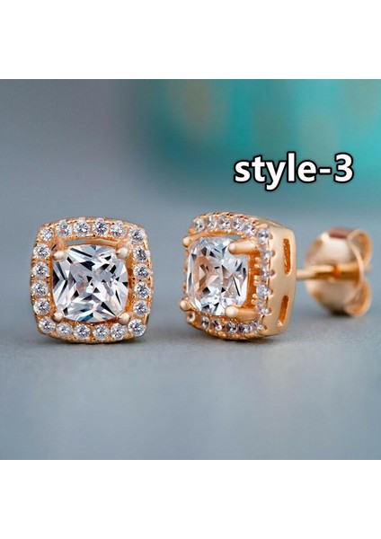 Kadınlar Için Saplama Küpe Moda Kübik Zirkonya Saplama Küpe Takı Bir Çift/set-D (Yurt Dışından)