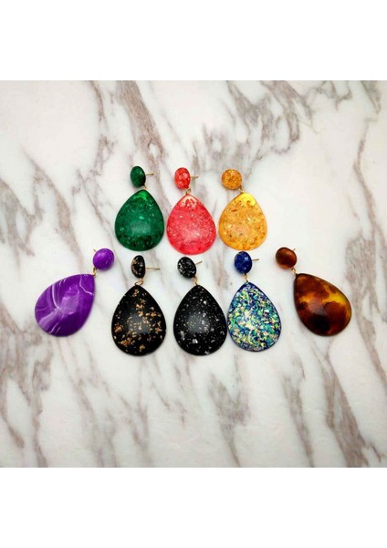 Avrupa ve Amerika Küpe Su Damlası Şekli Küpe Akrilik Basit Küpe Siyah + Altın (Yurt Dışından) indirimleri