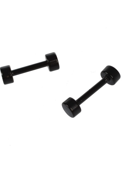 2 Çift Erkek Halter Titanyum Çelik Kulak Çıtçıtlı Küpe 4mm Siyah (Yurt Dışından)