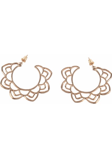 Vintage Etnik Çiçek Küpe Kadınlar Için Hollow Out Çiçek Oyma Dangle Küpe Boho Takı Şık Yuvarlak Küpe (Yurt Dışından)