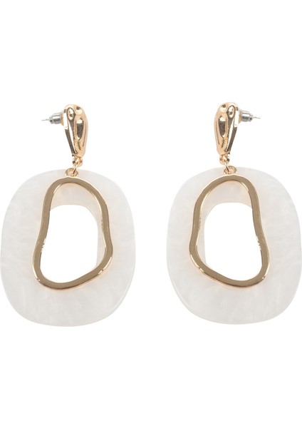 Küpe Akrilik Alaşım Geometrik Dangle Kabuk Küpe Bayan Vintage Sweety Oval Şekilli Pendientes Altın (Yurt Dışından)