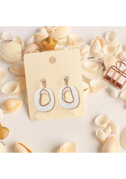 Küpe Akrilik Alaşım Geometrik Dangle Kabuk Küpe Bayan Vintage Sweety Oval Şekilli Pendientes Altın (Yurt Dışından) modelleri