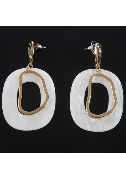 Küpe Akrilik Alaşım Geometrik Dangle Kabuk Küpe Bayan Vintage Sweety Oval Şekilli Pendientes Altın (Yurt Dışından) fırsatları