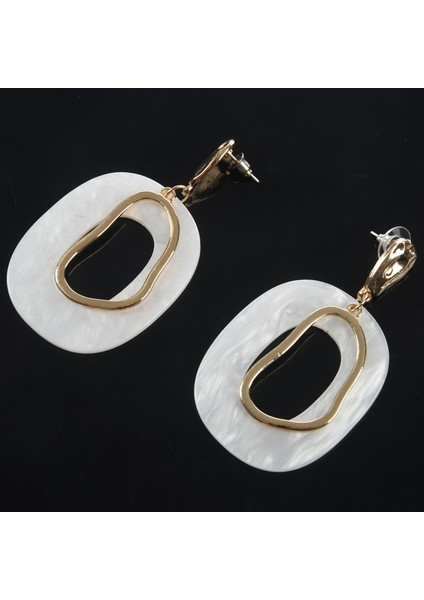 Küpe Akrilik Alaşım Geometrik Dangle Kabuk Küpe Bayan Vintage Sweety Oval Şekilli Pendientes Altın (Yurt Dışından) indirimleri