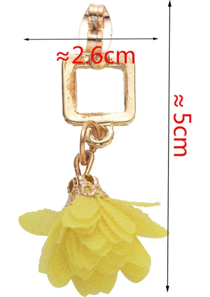 Sevimli Kumaş Çiçek Kare Kısa Dangle Küpe Vintage Damla Küpe Takı Kadın Aksesuarları Hediye Sarı (Yurt Dışından) fırsatları