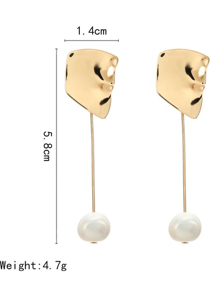 Küpe Altın Asimetrik Yuvarlak Geometrik Düzensiz Inci Damla Küpe (Yurt Dışından) fırsatları