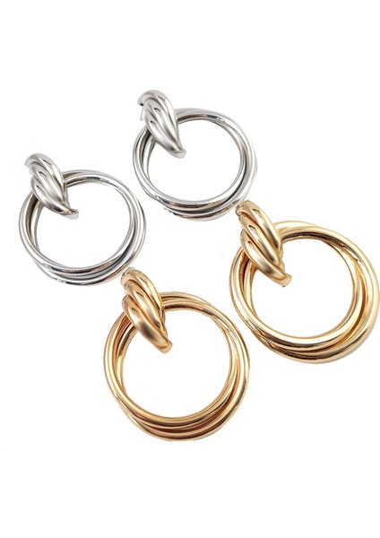 Geometrik Boho Trendy Dangle Küpe El Yapımı Takı Metal Kristal Damla Küpe Kadın (Altın) (Yurt Dışından) fırsatları