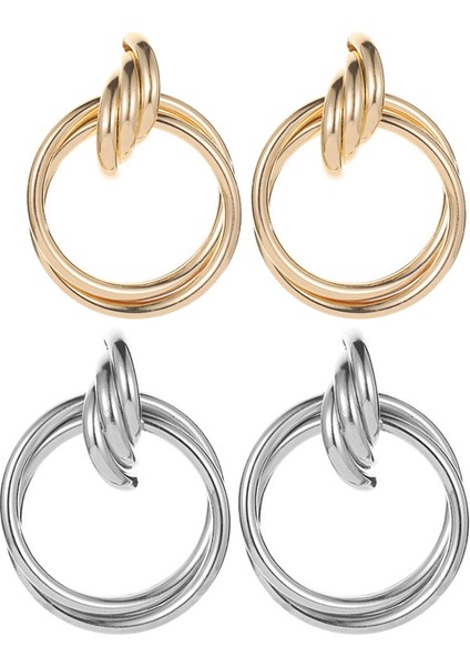 Geometrik Boho Trendy Dangle Küpe El Yapımı Takı Metal Kristal Damla Küpe Kadın (Altın) (Yurt Dışından) indirimleri