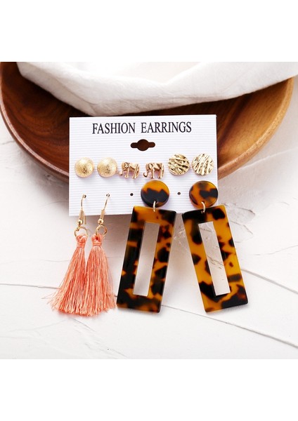 Moda Bohemian 5 Çift Yaratıcı Kombinasyonu Daire Küpe Kadınlar Için Püskül Geometrik Akrilik Charm Uzun Küpe Kulak Damızlık Seti (Yurt Dışından) fiyatları