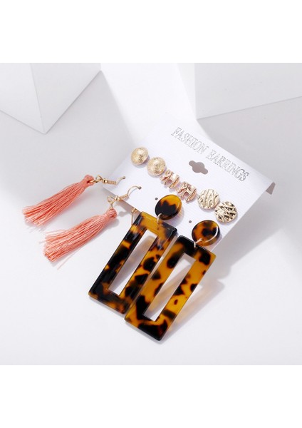 Moda Bohemian 5 Çift Yaratıcı Kombinasyonu Daire Küpe Kadınlar Için Püskül Geometrik Akrilik Charm Uzun Küpe Kulak Damızlık Seti (Yurt Dışından) fırsatları