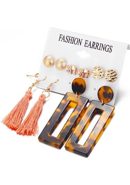 Moda Bohemian 5 Çift Yaratıcı Kombinasyonu Daire Küpe Kadınlar Için Püskül Geometrik Akrilik Charm Uzun Küpe Kulak Damızlık Seti (Yurt Dışından) indirimleri