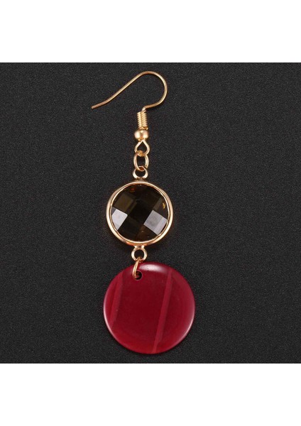 Damla Dangle Reçine Yaz Küpe Geometrik Moda Vintage Daire Takı Kızlar Gri ve Kırmızı (Yurt Dışından) indirimleri