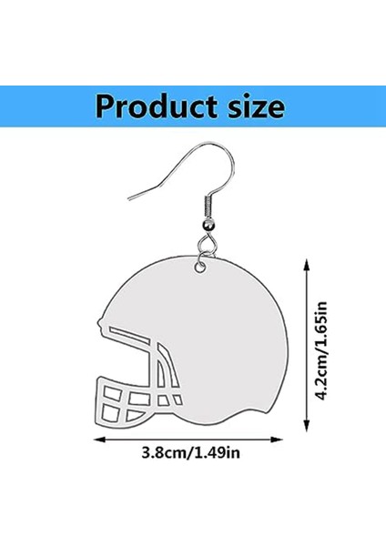 48 Adet Süblimasyon Küpe Boşlukları Toplu Mdf Süblimasyon Futbol Küpe Küpe Kancaları Ile Çift Taraflı (Kask) (Yurt Dışından)
